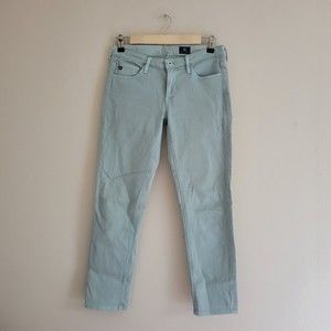 AG Adriano Goldschmied Womens The Stilt Crop Mint Green Size 26 Preppy Everyday